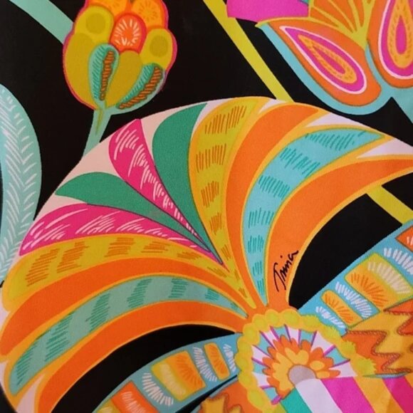 Trina Turk Tahitian SZ L Floral Mini Tunic Swim Cover Up 20th Anniversary NWT - Picture 7 of 13